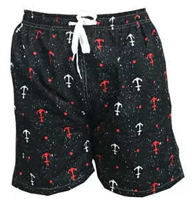 Pantaloncini da nuoto uomo tavola surf con fodera in rete base nera punto M/L 26"-30" - Foto 1 di 3