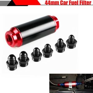 250 PSI High Flow Inline Fuel Filter 6AN 8AN 10AN Fittings 44 Micron Car Turbo