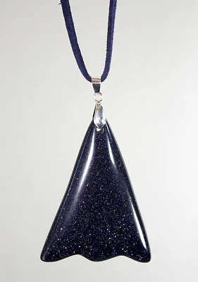 Blue Sun Stone / Sunstone Statement Pendant Necklace ~ Unique Jewelry Gift - Image 1 of 4