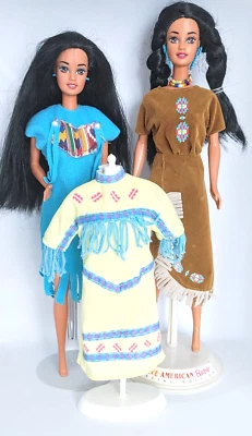 Barbie 1993 1994 Nativo Americano Lote Mixto 2 Muñecas del Mundo Foto 1 de 4