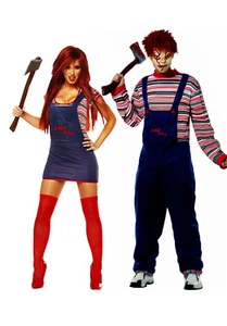Disfraces de Chucky para Hombre Mujer 2 piezas Pareja de Chucky Halloween Elegante Vestido Disfraces - Imagen 1 de 3