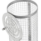 (Small)Cylindrical BBQ Basket Reduces Heat Stainless Steel Open Mesh Hinged Lid