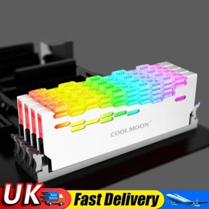 4PCS COOLMOON RA2 RAM Heat Sink Cooler ARGB Colorful Heat Spreader for PC (White - Bild 1 von 8