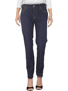 Stone Island Jeans Da Donna Blu Scuro Denim Gamba Dritta Pantalone Firmato Lusso - Picture 1 of 24
