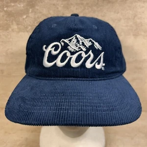 Coors Beer Hat Banquet Classic Logo Blue Corduroy Embroidered Snapback Cap New - Picture 1 of 6