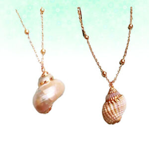  2 Pcs Conch Charm Jewelry Women Necklace Shell Chain Grace Necklaces