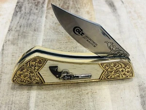 FRANKLIN MINT COLT 1860 ARMY PISTOL SLIP JOINT COLLECTOR KNIFE - Picture 1 of 17