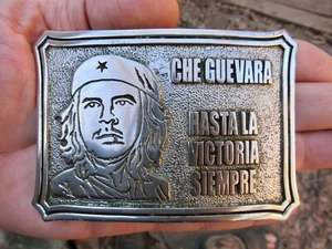 Fibbia Cintura Vintage CHE GUEVARA CUBA Rebel Revolution Hasta Always Silver RARA IN OTTIME CONDIZIONI+ - Foto 1 di 4