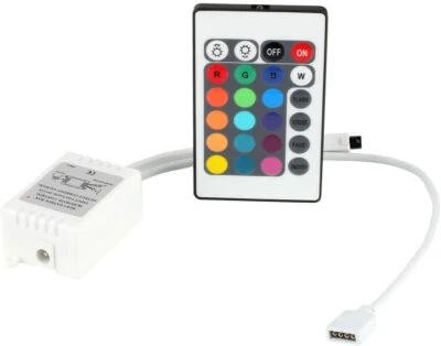 CENTRALINA RGB CONTROLLER IR INFRAROSSI KIT TELECOMANDO PER STRISCE A LED RGB 12 - Immagine 1 di 3