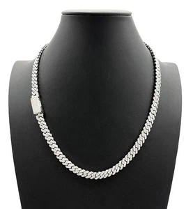 18CT DEF-VVS Moissanite Cuban Link Chain 8mm 22" 85G - Luxury - Picture 1 of 8