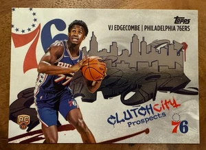 2025-26 Topps Basketball Clutch City Prospects VJ Edgecombe CC-3 76ers - Picture 1 of 4