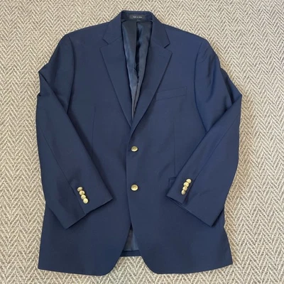 Blazer Chaps para Hombres 42R (44" pecho) Azul Marino Dorado Botones Muesca de un solo pecho Foto 1 de 4