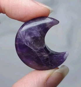 Deep Purple Amethyst Moon Mini Carving Crystal Mineral Healing - Bild 1 von 3