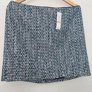 Falda Corta Casa Blanca Mercado Negro Negro Verde azulado Talla 12P Tweed Nueva con Etiquetas - Imagen 1 de 11