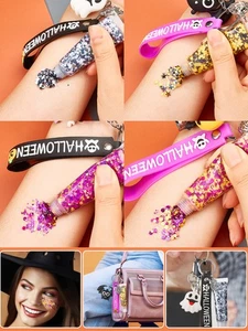 1Pc Key Chain Pendant Makeup Tool Halloween Themed Trick-or-treaters Sparkle - Picture 1 of 18