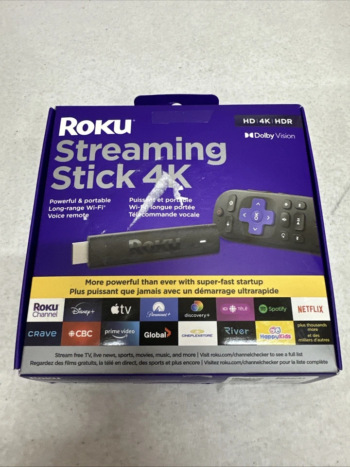 Roku Streaming Stick 4K | HDR Dolby Vision Streaming Device with Remote (3820)