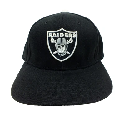 Vintage Raiders Snapback Mütze schwarz Cap Schild Logo OSFA Los Angeles by Twins NEU - Bild 1 von 4