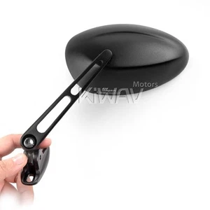 KiWAV Oval Black Fairing Mirrors With Black Adapter For Aprilia RSV4 09- - Picture 1 of 9