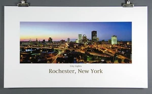 "City Lights" Andy Olenik, Panorama Rochester NY Night Life Poster - Picture 1 of 1