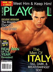 PLAYGIRL 9-04 SEPTEMBER 2004 BENITO MARTINEZ HAIRY ITALIANS HAIRY CHARLES DERA - Picture 1 of 2