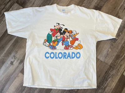 Vintage Distressed Velva Sheen Mickey Mouse Colorado Graphic T-Shirt USA unisex - Image 1 of 4