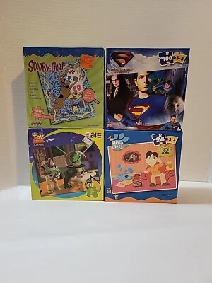 2002-PRESSMAN/MATTEL-PUZZLES-LOT OF 4-SCOOBY-DOO-TOY STORY-BLUE'S CLUES-SUPERMAN - Image 1 of 4