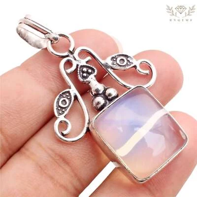 Opalit Edelstein 925 Versilberter Anhänger Handmade Schmuck Gift 4.3cm P-12558 - Bild 1 von 3