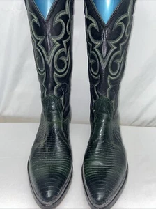 NOCONA BOOTS Vintage Womens 6 B Cowboy Boots Green Lizard 1555 27 005 - Picture 1 of 11