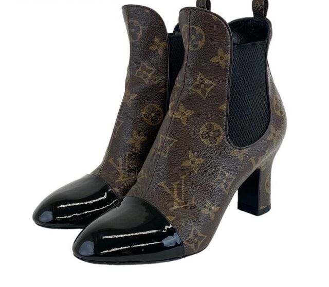 LOUIS VUITTON Vintage Monogram Long Boots # 36.5 US 6.5 Brown Leather  RankAB+