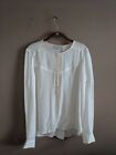 A.L.C. Women's M Penfold Blouse 100% Silk Top in Powder Button Front 5177WG $295