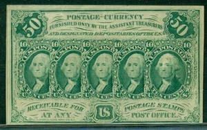 50 ¢ Moneda fraccionaria, con monograma, fr. #1312, AU - Imagen 1 de 2