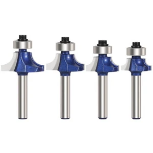 4pc 1/4'' Shank Corner Round Over Router Bit Carbide Tip Milling Cutter for Wood - Picture 1 of 15