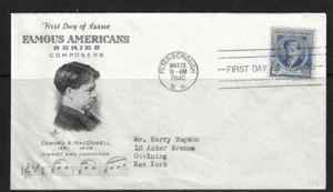 USA SC # 882 Edward A. MacDowell FDC . Artcraft Cachet - Picture 1 of 1
