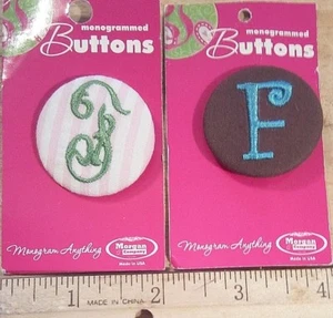F - INITIAL 2 MONOGRAMMED LETTER PIN PINBACK BUTTON 1.5" Badge Morgan USA Made - Picture 1 of 3