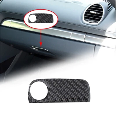 Carbon Fiber Glove Box Handle Cover Trim For Porsche 718 Cayman Boxster 2016-22 Foto 1 de 4