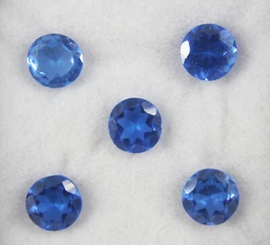 9.15Ct Natural Indicolite Tourmaline Certified Round Shape Loose Gemstones 7x4mm - Picture 1 of 2