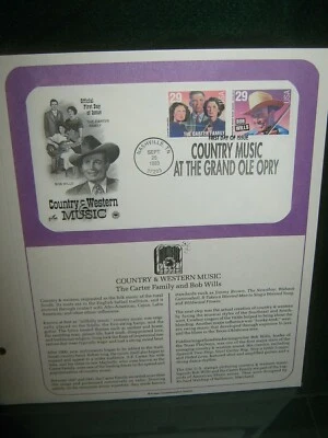 Country Music @ GRAND OLE OPRY FDC & Display Page "Bob Wills & The Carter Family - Image 1 of 4
