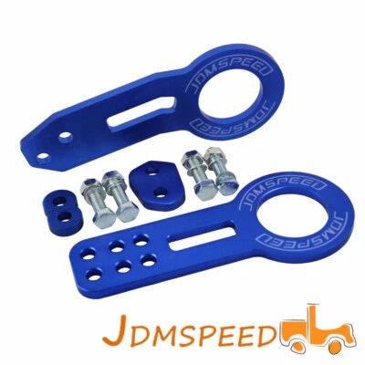 Kit de gancho de remolque delantero trasero JDMSPEED Billet aluminio carreras CNC JDM anodizado azul Foto 1 de 4
