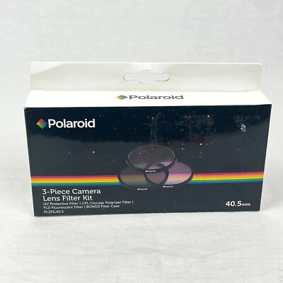Polaroid 3-Piece Camera Lens Filter Kit 40.5mm UV CPL FLD + Case PL3FIL40.5 New - Image 1 of 3