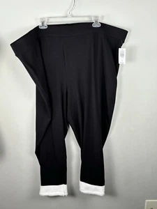 Torrid NWT Black & White Pull On Crop Pants Size 6X Sherpa Cuff 24.5” Inseam - Picture 1 of 6