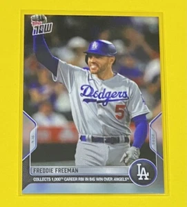 2022 MLB Topps Now Freddie Freeman COLLECTS 1,000TH CAREER RBI Dodgers #547 SP - Picture 1 of 2