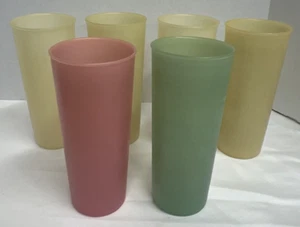 Vintage Lot of 6 Tupperware Pastel Tumblers/Glasses Cups 1970's # 107-56 - Picture 1 of 11