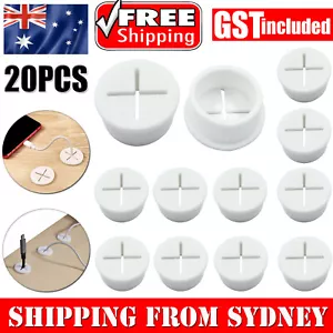 20PCS 20mm Desk Cord Grommet Flexible Silicone Cable Hole Cover Round Gasket AU - Picture 1 of 11