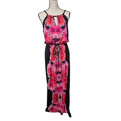 JFW Floral Print Maxi Dress Womens Size M Whimsygoth Halter Fairygrunge Dark  - Image 1 of 4