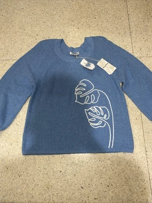 NWT Tommy Bahama Womens Breezy Beach Crew Pullover Sweater Sz XL Infinity Pool - Image 1 of 3