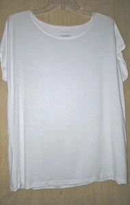 TAHARI Stretch Knit Tee - XL - Scoop Neck, Extended Shoulder Cap Sleeves - Picture 1 of 3