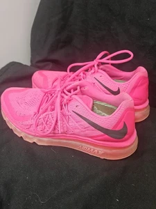 2015 Nike Air Max 2015 Pink Foil/Black/Pink Pow Mesh Running Shoes! Size 9 - Picture 1 of 8