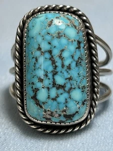 Southwestern natürlicher himmelblauer Türkis Ring mit Pyrit, Sterling, Größe 11,5 - Bild 1 von 4
