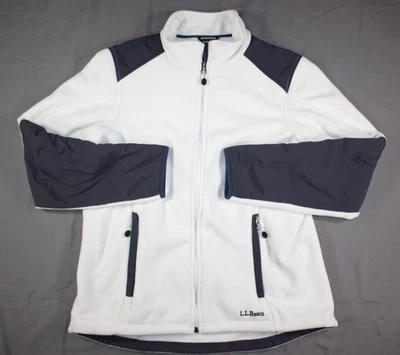 L.L. Bean Jacket Women's M Polartec Windpro Fleece Full Zip Mock Neck White - Image 1 of 4