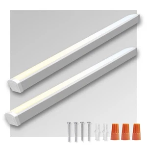 Pack Of 2 LED Wraparound Lights 3CCT 40W LED Garage Shop Lights 4FT 4000lm - Picture 1 of 8